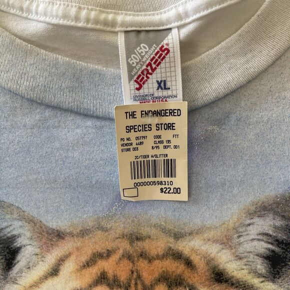 NWT Vintage Nature Tiger Las Vegas T Shirt Size XL 50/50 Heavyweight Jerzees USA - Picture 2 of 12